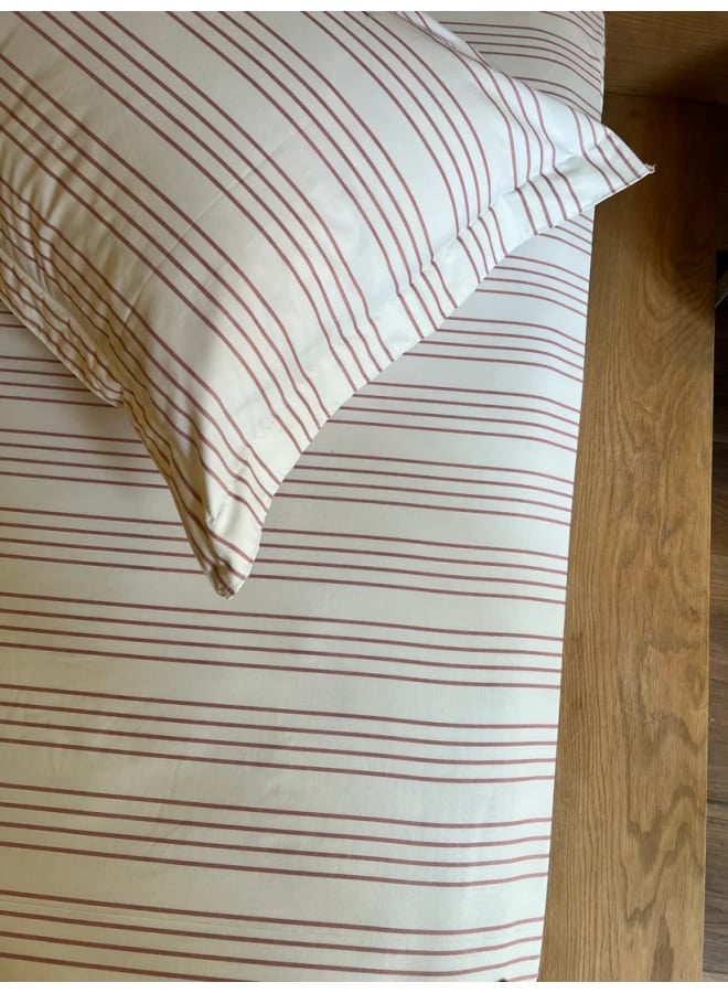 Bcomfort CASHMERE RIBBED Printed Cotton Fitted Bedsheet Set - Image 1